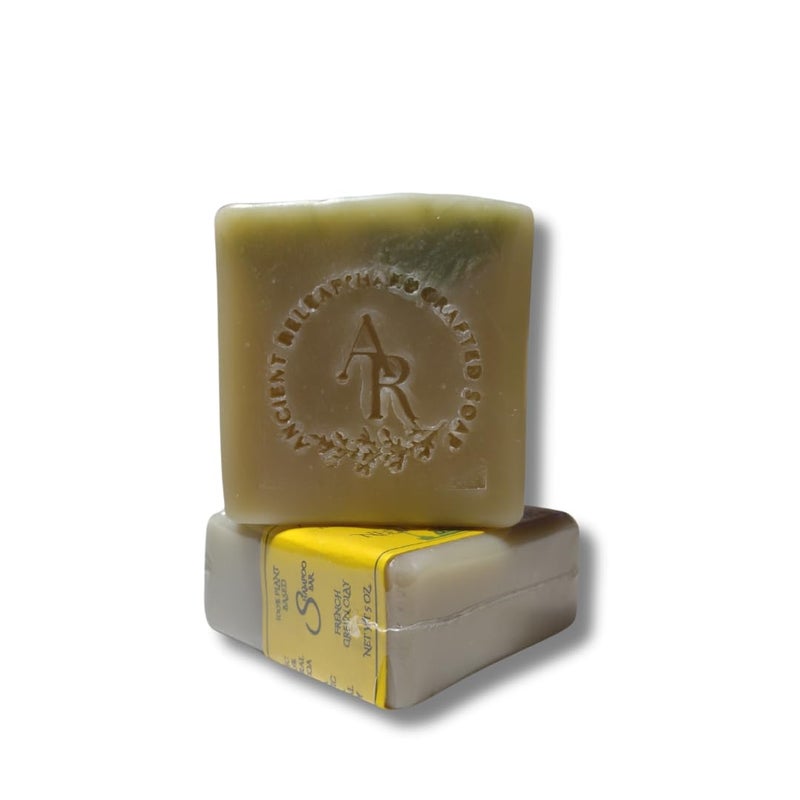 Handmade Ancient Releaf Neem Shampoo Bar with French Green Clay moisturizing conditioning cleansing 100 Veganplant based Fragrancefree natural soap scent 5oz bar - Image 1