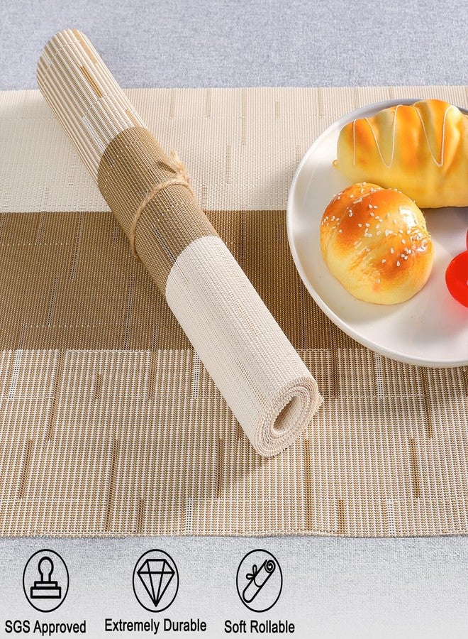 Chitomars Table Runner 71 Inches Long, Vinyl Woven Farmhouse Table Runners Indoor and Outdoor Washable Heatproof Non-Slip Table Decorations for Party Home Dining Table (Beige Light Brown,12 x 71 Inch) - Image 2
