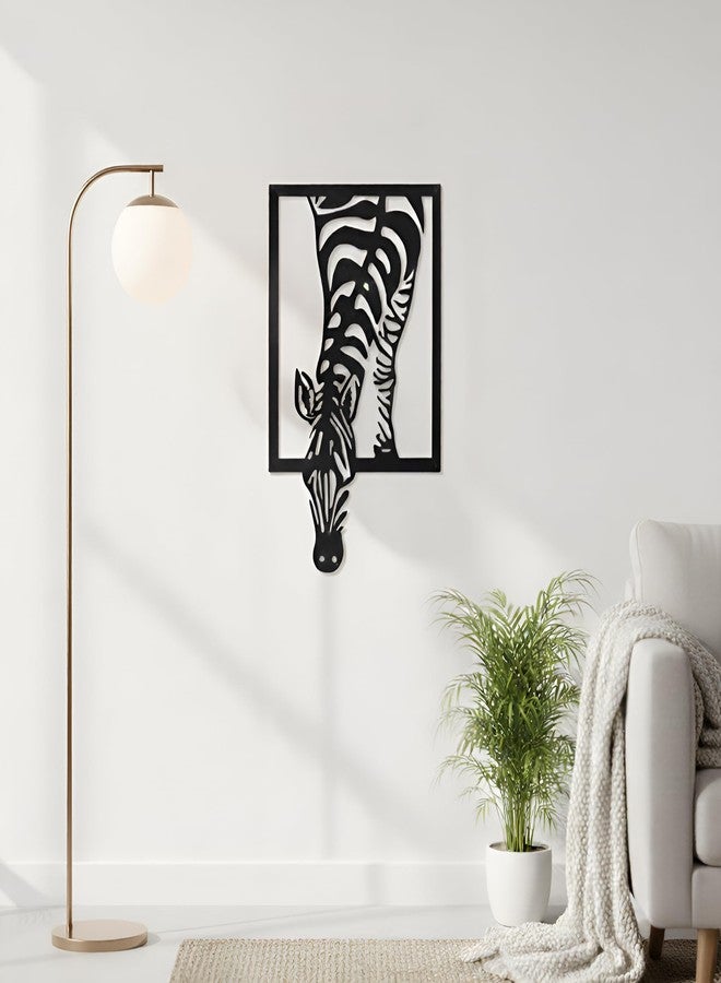 SONRET Zebra Metal Wall Decor - Premium Wall Hanging Decoration for Living Room, Bedroom & Office | Elegant Room Decorate Item & Home Decor Accent for Modern Indian Interiors - Image 1