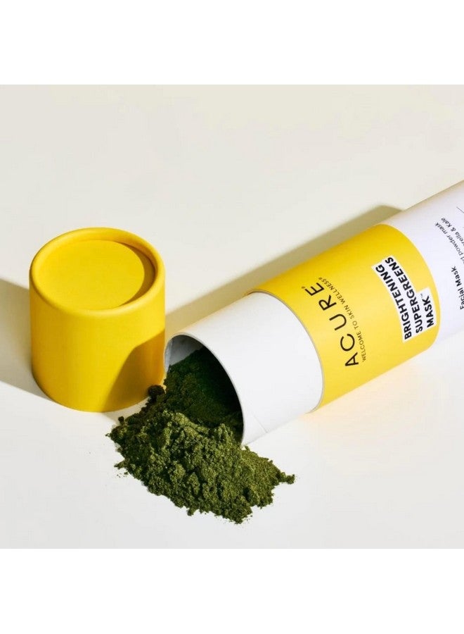Acure Brightening Supergreens Mask Concentrated Green Facial Mask To Cleanse Detoxify And Moisturize Wateractivated Powder Face Mask With Spirulina Chlorella & Kale All Skin Types 1 Oz - Image 2