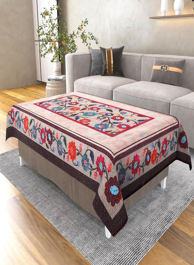 ZUKIODECOR Centre Table Cover Flower Print Dining 4/6 Seater for Parties,Indoor/Outdoor Gatherings Velvet Printed Rectangular Alternative Cloth 36x54inch (Multicolor) - Image 3