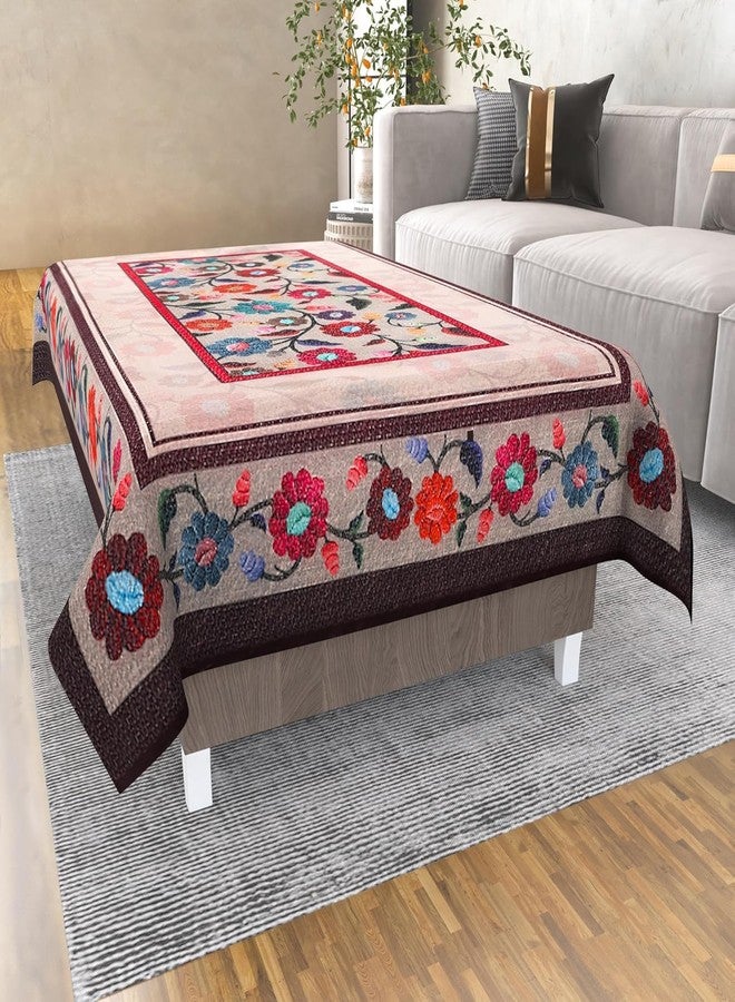 ZUKIODECOR Centre Table Cover Flower Print Dining 4/6 Seater for Parties,Indoor/Outdoor Gatherings Velvet Printed Rectangular Alternative Cloth 36x54inch (Multicolor) - Image 2