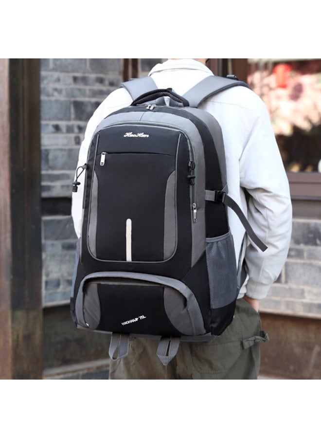 Generic Backpack Men's And Women's Large-capacity Backpack Anti-splashing Travel Outdoor Mountaineering Bag Work Luggage-Color:Sky Blue-Capacity:55L  - Image 5