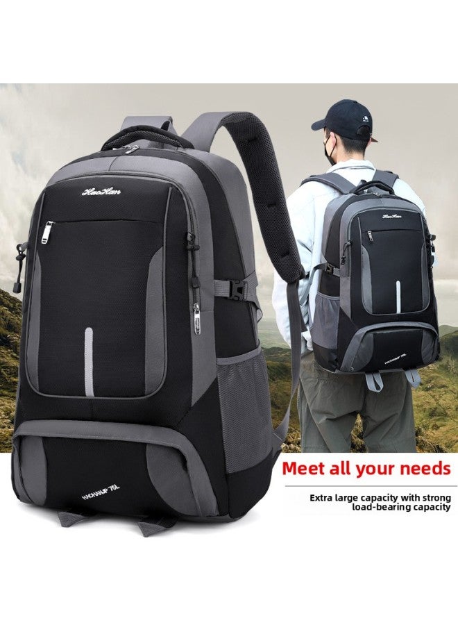Generic Backpack Men's And Women's Large-capacity Backpack Anti-splashing Travel Outdoor Mountaineering Bag Work Luggage-Color:Sky Blue-Capacity:55L  - Image 2