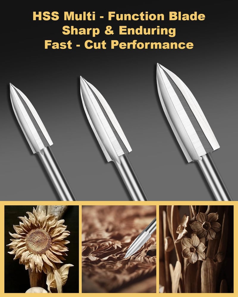 Faqeegi 5PCS Industrial-Grade HSS Wood Drill Bit Set (3-8mm), 1/8" Shank 3-Edge Spiral Bits for Dremel/Rotary Tools, Precision Drilling & Carving for Wood/Composite/Plywood - Image 4