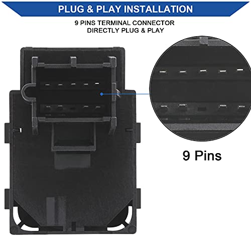 Obaee Power Mirror Switch Compatible with Chevrolet Silverado Tahoe Suburban 2000 2001 2002, GMC Yukon Sierra, Cadillac, Replaces OE 15045085 19259975 - Image 4