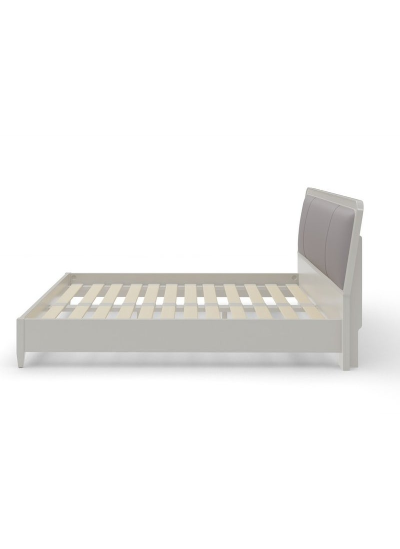ROYALOAK Royaloak Lucca Queen Size Bed – Leatherette Upholstered Headboard, High Gloss MDF Frame, Modern & Durable Design  - Image 3