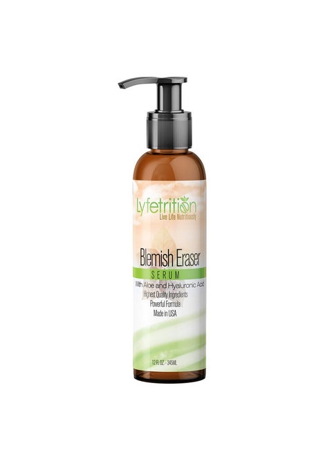 Blemish Eraser Serum By Lyfetrition Reduce Wrinkles On The Face And Lighten Dark Spots And Marks Pure Hyaluronic Acid Serum With Moisturizer Aloe And Vitamin C Infused Serum (12 Fl Oz)