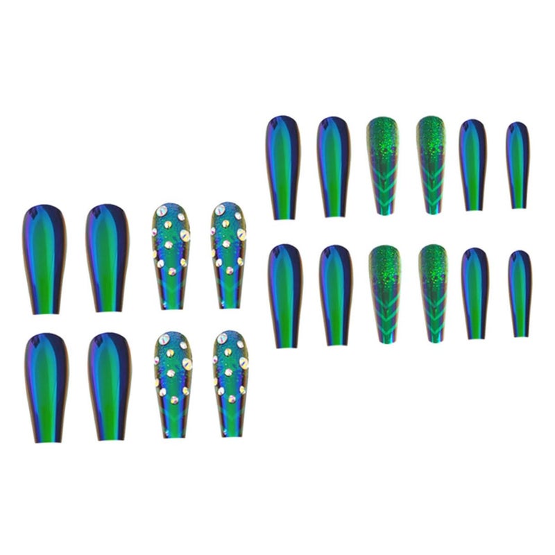 24pcs Halloween Press on Nails with Spider Pattern Extra Long Abs Fake Nails for Women Trimmable Gorgeous Art for Occasion - Image 1
