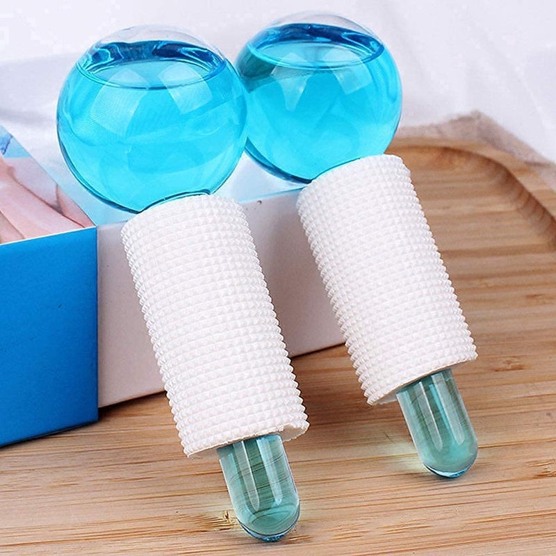 PARVY PARVY Facial Ice Globe Ice Facial Rollers Crystal Ball Refreshing Beauty Massager Roller Massage Tools for Neck Eye Circle Reduce Puffiness AntiAgeing Wrinkles Soothing Firming Skin Pack of 2  - Image 2