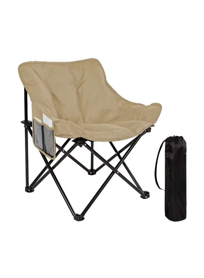 Padded folding camping chair with carrying bag and side pocket - Comfortable travel chair for gardens, fishing, and outdoor picnics - Durable and lightweight design (Multi-color) - Image 1