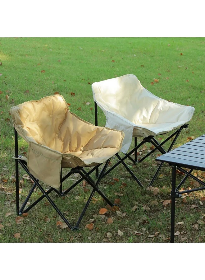 Padded folding camping chair with carrying bag and side pocket - Comfortable travel chair for gardens, fishing, and outdoor picnics - Durable and lightweight design (Multi-color) - Image 3