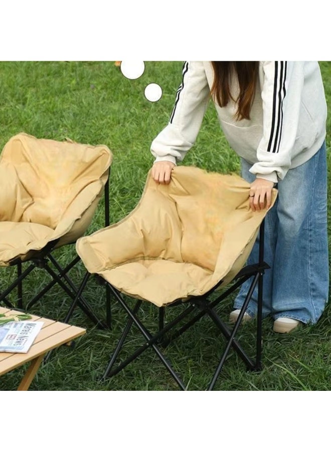 Padded folding camping chair with carrying bag and side pocket - Comfortable travel chair for gardens, fishing, and outdoor picnics - Durable and lightweight design (Multi-color) - Image 2