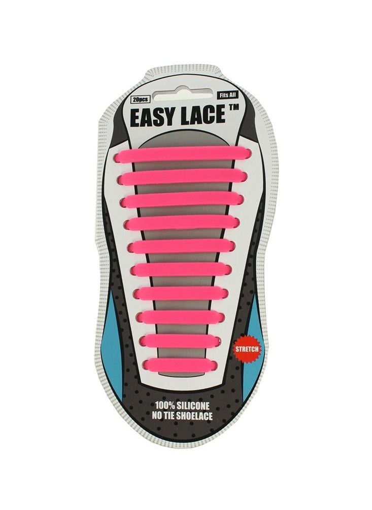 EASY LACE - Easy Lace Silicone Shoelaces Flat Pink - Image 1