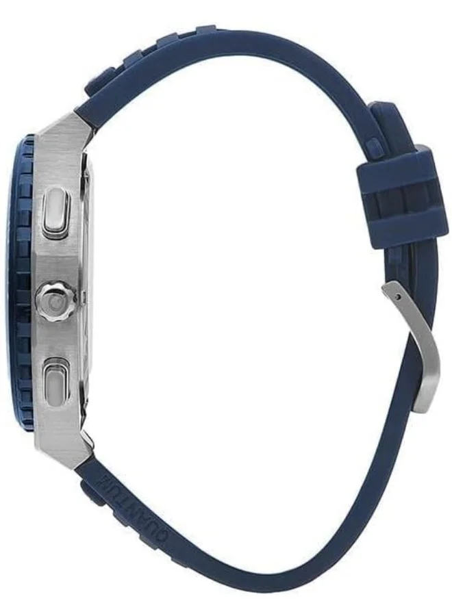 Quantum Men's Quartz Movement Watch, Chronograph Display and Silicone Strap - HNG1012.399, Blue