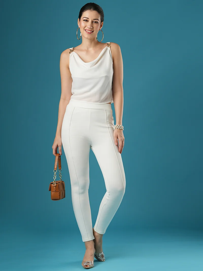 globus Women Mid Rise Stretchable Skinny Fit Treggings