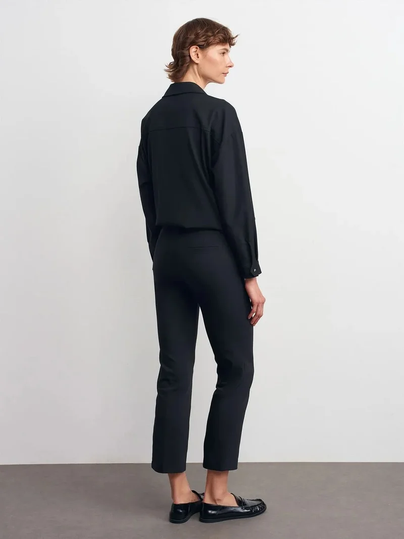 ديلفين Dilvin Women's Mid-Waist Capri Straight Leg Pants