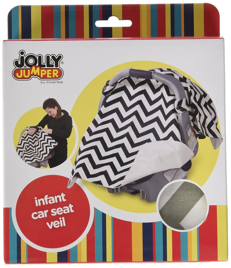 Jolly Jumper Infant Car Seat Veil Chevron Grey One Size - Image 2