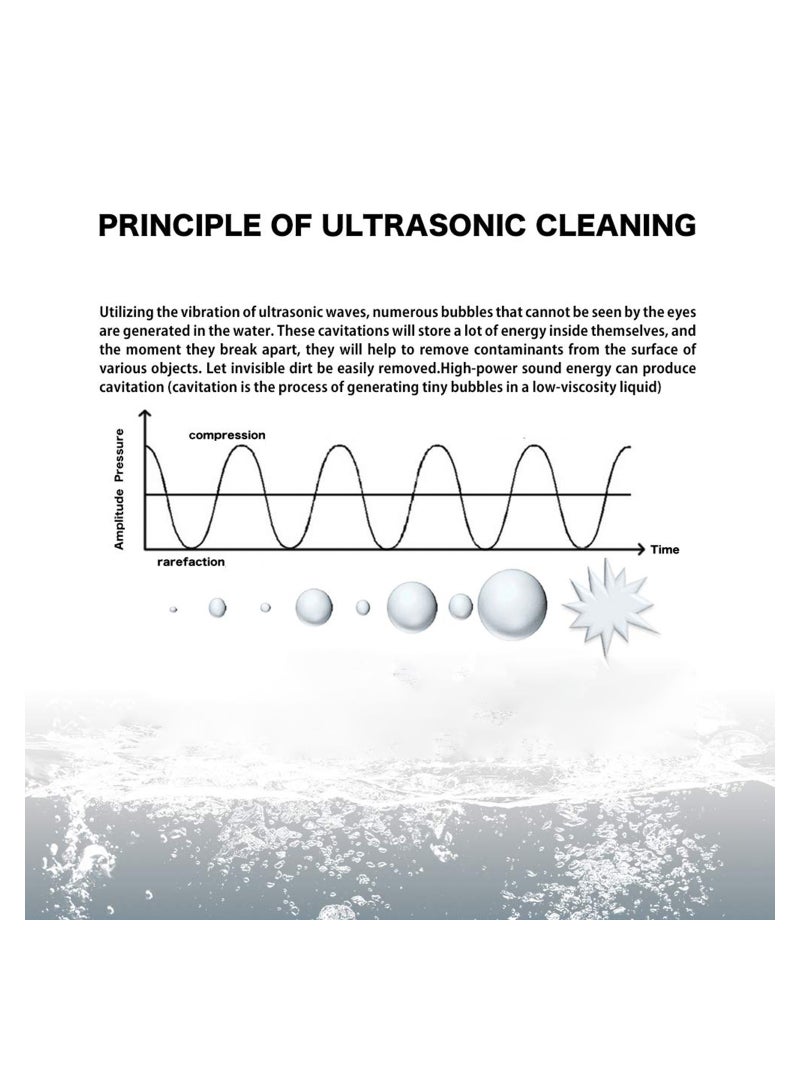 Excefore Jewelry Cleaner, Small Ultrasonic Cleaner, 42kHz Professional Personal Portable Cleaning  - Image 4