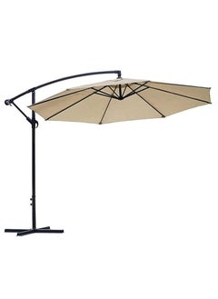 Cool Baby COOLBABY 10FT Offset Patio Umbrella Outdoor Dyed Solution Fabric Umbrella 95% UV Protection Fade Resistant Fabric Umbrella For Backyard And Garden  - Image 1