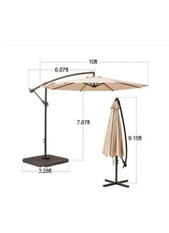 Cool Baby COOLBABY 10FT Offset Patio Umbrella Outdoor Dyed Solution Fabric Umbrella 95% UV Protection Fade Resistant Fabric Umbrella For Backyard And Garden  - Image 2