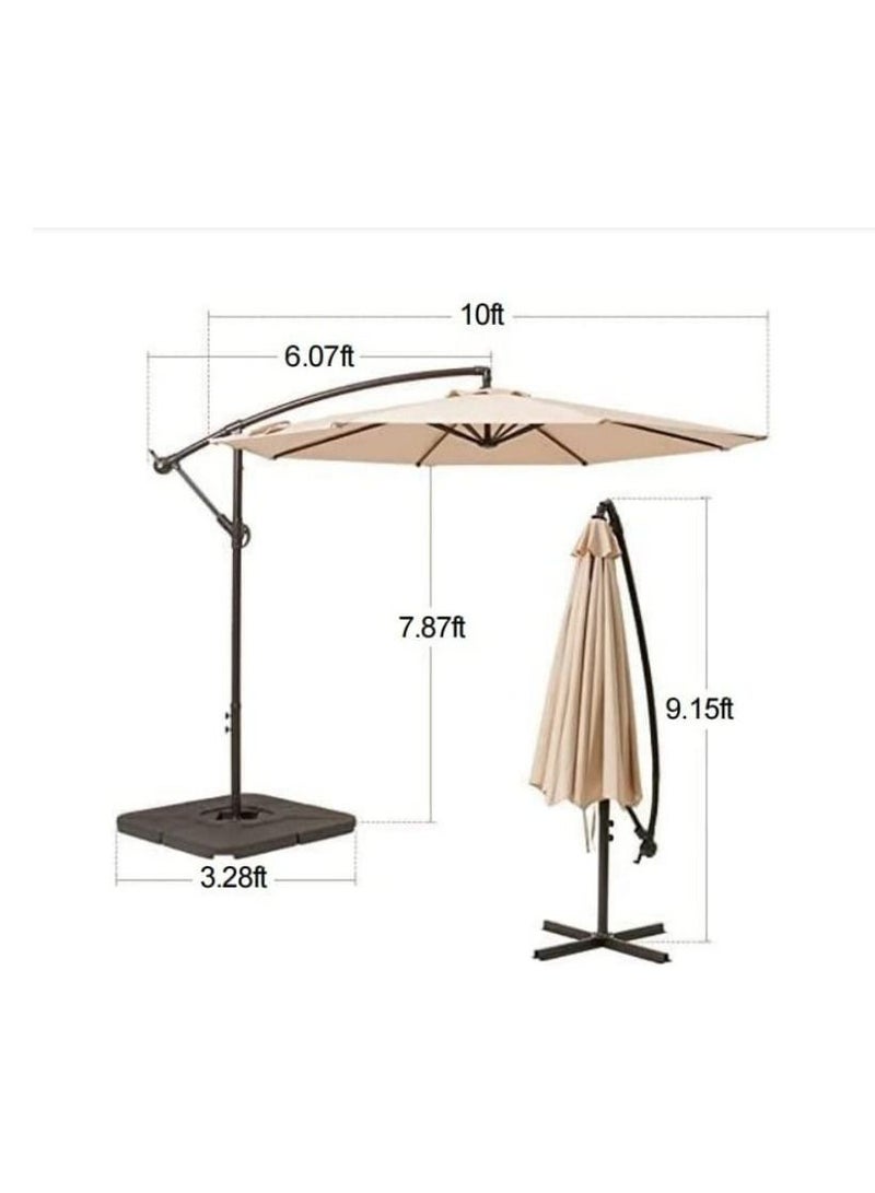 Cool Baby COOLBABY 10FT Offset Patio Umbrella Outdoor Dyed Solution Fabric Umbrella 95% UV Protection Fade Resistant Fabric Umbrella For Backyard And Garden  - Image 2
