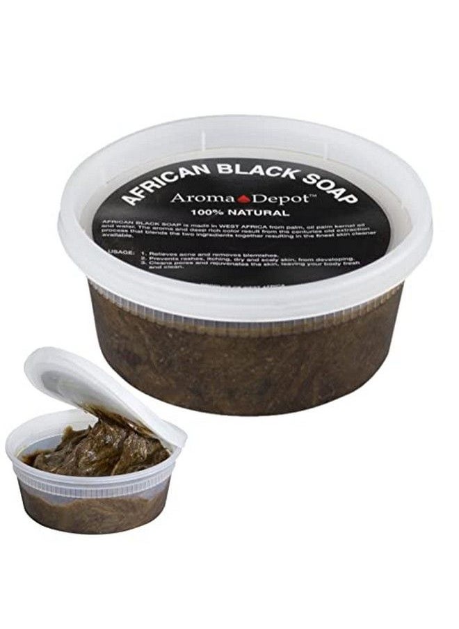 Aroma Depot - 8 أونصة من عجينة الصابون الأسود الأفريقي الخام 100% صابون طبيعي لعلاج حب الشباب والأكزيما والصدفية والجلد الجاف وإزالة الندبات وغسول للوجه والجسم مصنوع يدويًا ومستورد من غانا - Image 1