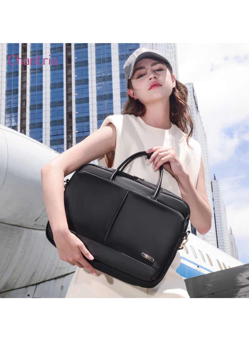 Chantria - Premium Lightweight Laptop Bag for Women Water Resistant Multifunctional Hand Bag with Multiple Pockets for Casual/Work/College/ School, CB00772-Black - Image 1