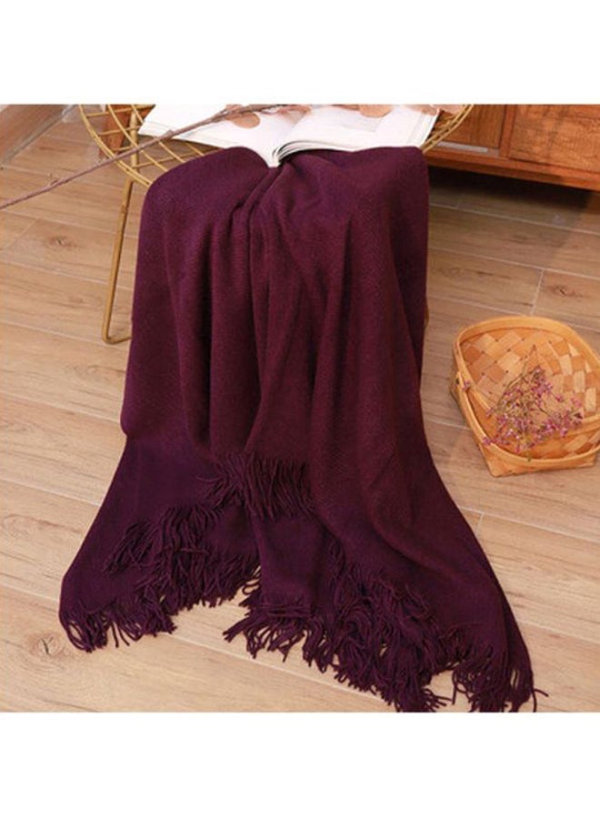 NIBEMINENT Sofa Blanket Combination Maroon 127x173cm