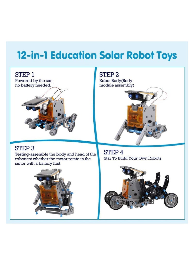 Arabest 12-in-1 Education Solar Robot Toys -190 Pieces DIY Building Science Experiment Kit for Kids, Robotics Creative Science Puzzle Toys for Teens, Solar Powered by The Sun  - Image 3