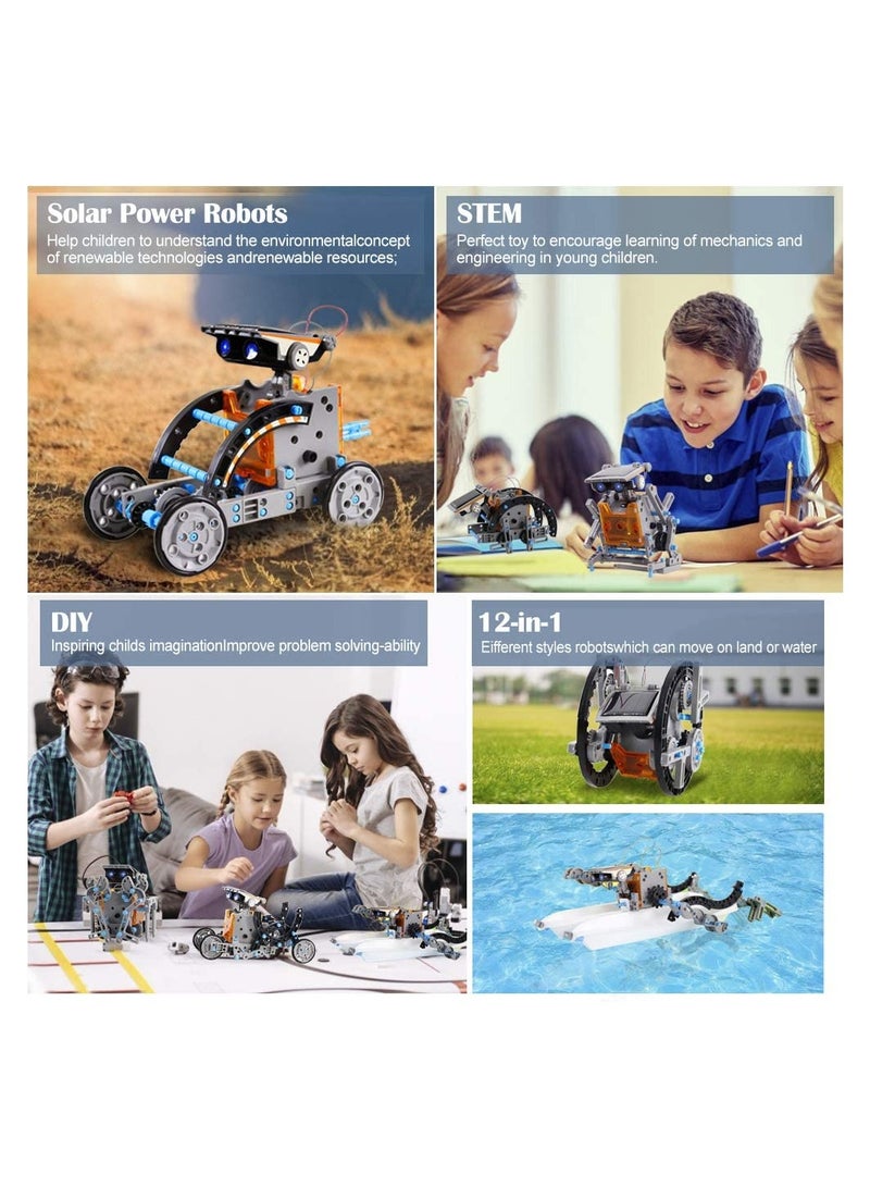 Arabest 12-in-1 Education Solar Robot Toys -190 Pieces DIY Building Science Experiment Kit for Kids, Robotics Creative Science Puzzle Toys for Teens, Solar Powered by The Sun  - Image 4