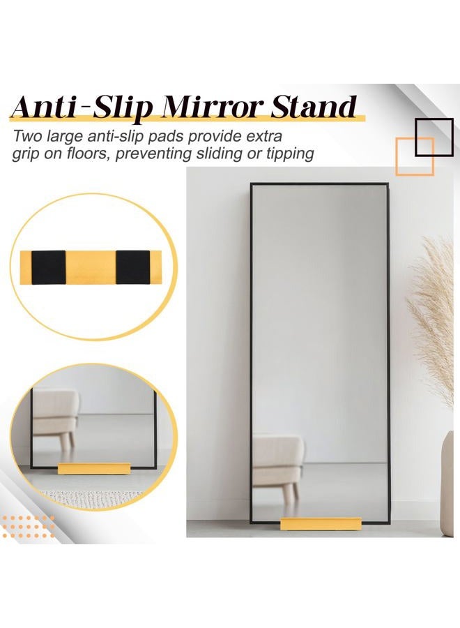 Colingmill Wooden Floor Mirror Stand Anti Slip Base for Full Length Mirrors 9.8 X 2.3 X 1.5 inches Stable Support Holder Bracket with Enlarged Non Slip Pads for Bedroom Living Room Bathroom(Gold) - Image 5