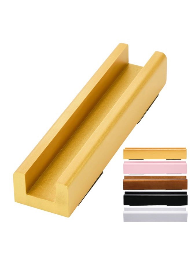 Colingmill Wooden Floor Mirror Stand Anti Slip Base for Full Length Mirrors 9.8 X 2.3 X 1.5 inches Stable Support Holder Bracket with Enlarged Non Slip Pads for Bedroom Living Room Bathroom(Gold) - Image 1