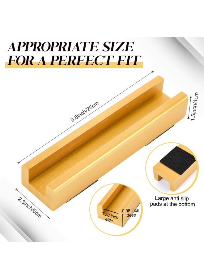 Colingmill Wooden Floor Mirror Stand Anti Slip Base for Full Length Mirrors 9.8 X 2.3 X 1.5 inches Stable Support Holder Bracket with Enlarged Non Slip Pads for Bedroom Living Room Bathroom(Gold) - Image 2