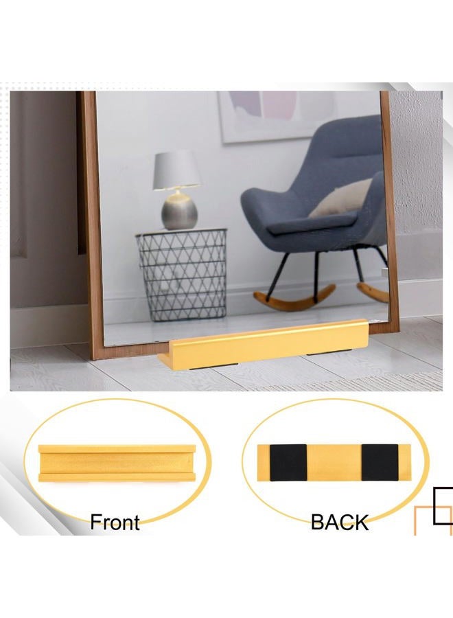 Colingmill Wooden Floor Mirror Stand Anti Slip Base for Full Length Mirrors 9.8 X 2.3 X 1.5 inches Stable Support Holder Bracket with Enlarged Non Slip Pads for Bedroom Living Room Bathroom(Gold) - Image 3