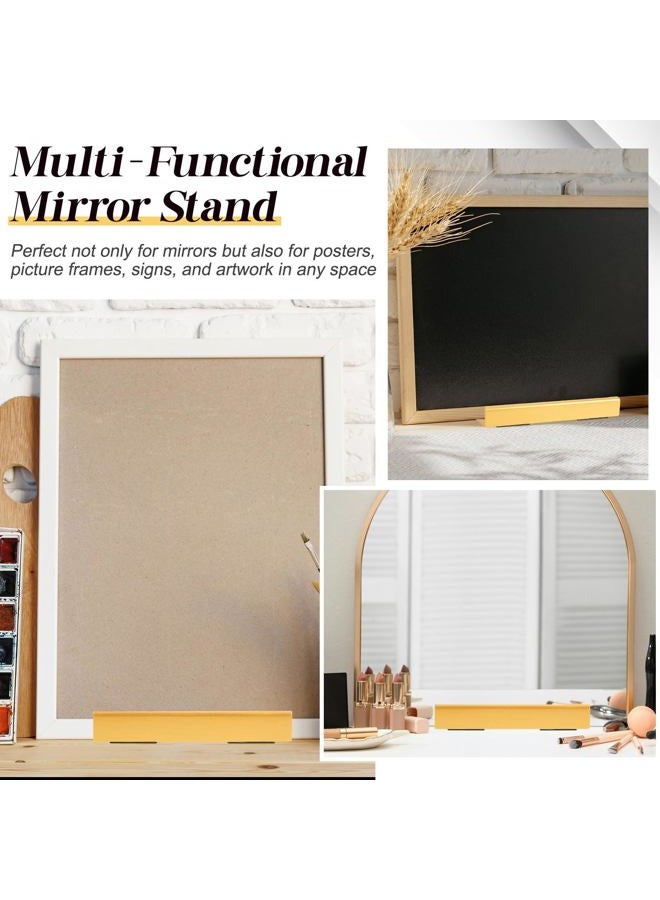 Colingmill Wooden Floor Mirror Stand Anti Slip Base for Full Length Mirrors 9.8 X 2.3 X 1.5 inches Stable Support Holder Bracket with Enlarged Non Slip Pads for Bedroom Living Room Bathroom(Gold) - Image 4