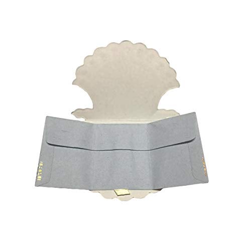 Moira Paper Pack of 10 pcs Beige Fan Shaped/Pankha Envelopes for Shagun/Sagan - Image 4