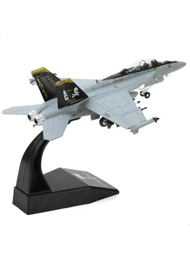 NUOTIE 1/100 F/A-18 Super Hornet Diecast Metal Fighter Jet Model Kits Pre-Build Replica 1943-2018 Jolly Roger Livery Military for Display Collection or Gift - Image 1