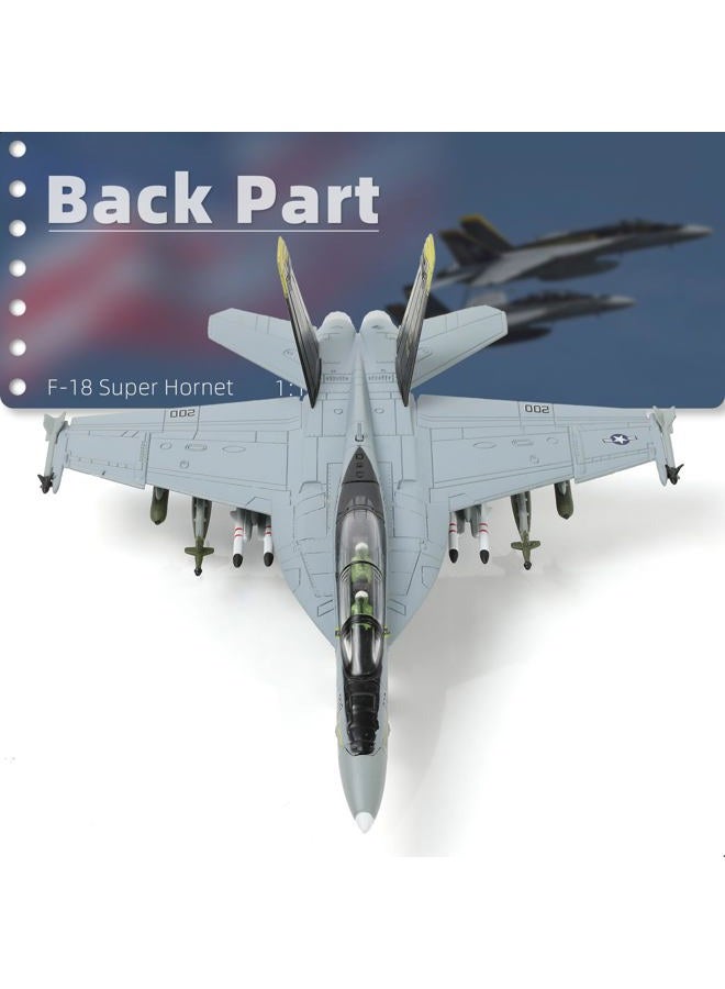 NUOTIE 1/100 F/A-18 Super Hornet Diecast Metal Fighter Jet Model Kits Pre-Build Replica 1943-2018 Jolly Roger Livery Military for Display Collection or Gift - Image 5
