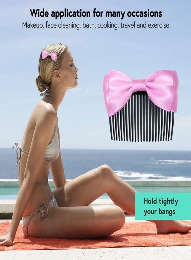 CHIROGRAPHY مجموعة CHIROGRAPHY من 5 قطع: مشابك شعر جانبية مع فيونكات للغرة، مشابك شعر فرنسية، إكسسوارات شعر، مشط تصفيف شعر مزخرف للنساء والفتيات الصغيرات (5 قطع) - Image 4