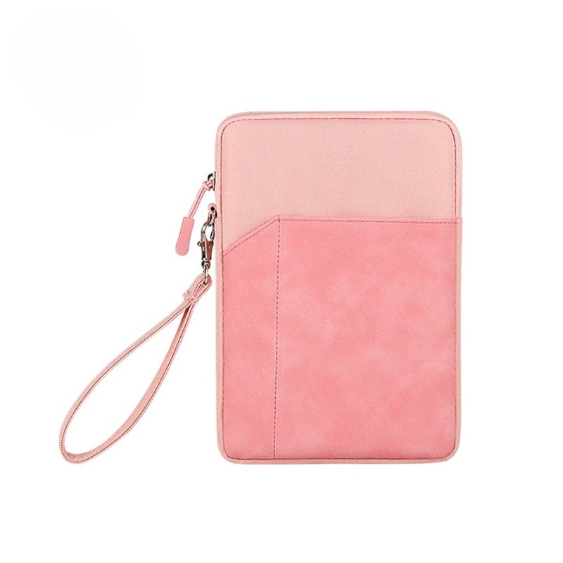 Tablet Bag: 7.9Inch-8.4Inch Pink Nylon 600D - Water Resistant Shock Proof Large Capacity Stylish Pouch With Plush Lining Zipper Closure for Business School Travel - Image 1