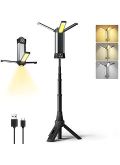 AMBERJACK Rechargeable LED Camping Light with Stand, Cordless Work Light with Portable Folding Stand, 6000MAH Battery, 500/1000/2000 Lumen Outdoor Camping Working Light  - Image 1