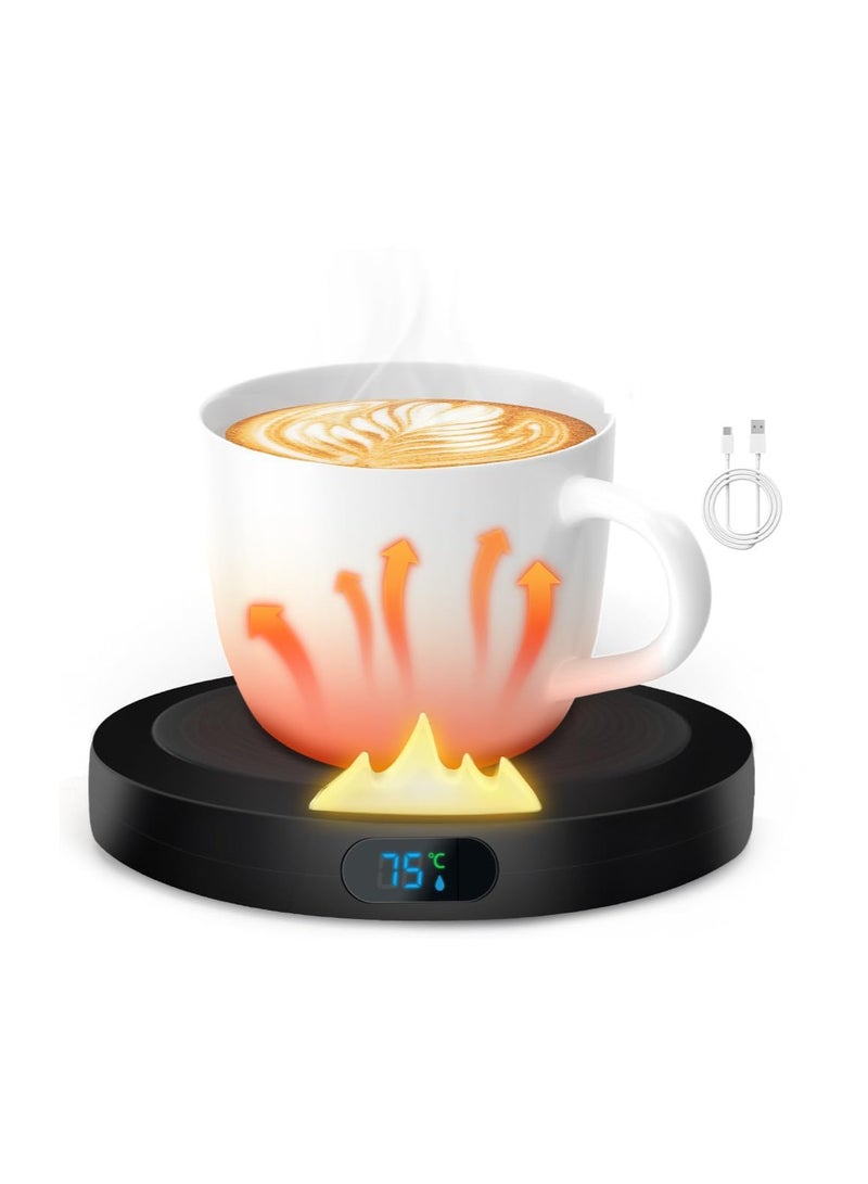 SOLARAE Coffee Mug Warmer, Smart Cup Warmer with 3 Temperature Settings, Temp Display & Auto Shut Off for Home Office Desk Gadgets, USB Cup Warmer for Coffee, Beverage, Candle, Milk, Tea (No Cup) - Image 1