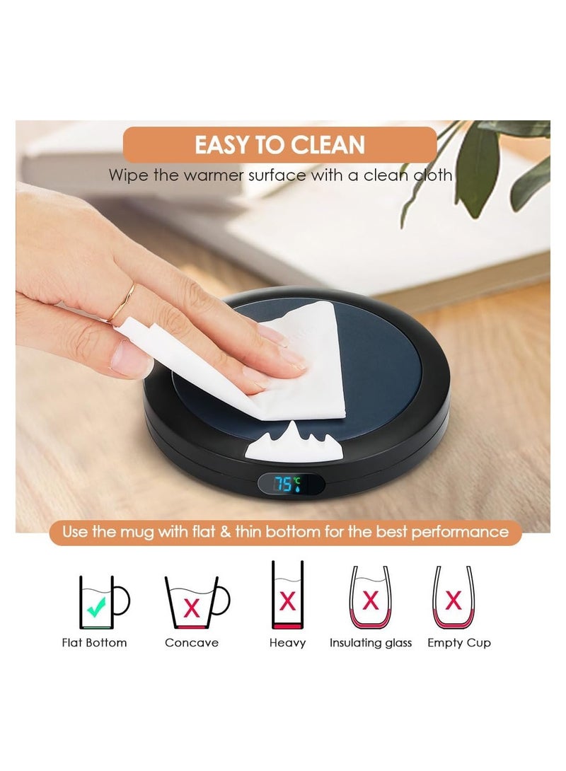 SOLARAE Coffee Mug Warmer, Smart Cup Warmer with 3 Temperature Settings, Temp Display & Auto Shut Off for Home Office Desk Gadgets, USB Cup Warmer for Coffee, Beverage, Candle, Milk, Tea (No Cup) - Image 3