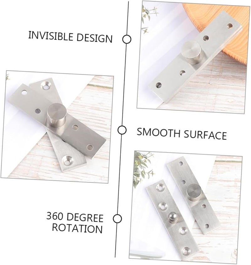 2Pcs Stainless Steel Heavy Duty Pivot Hinges Rotatable For Doors And Cabinets - Image 4