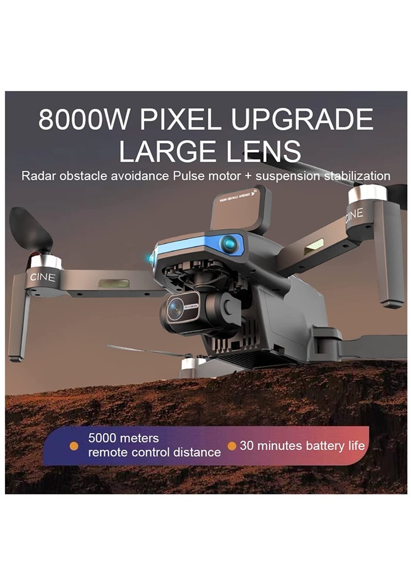 AROAQ - Black AE3 Pro Max Drone 8K HD Dual Camera 5G WIFI GPS FPV 360° Obstacle Avoidance Brushless Motor Drone With 2 Battery - Image 1