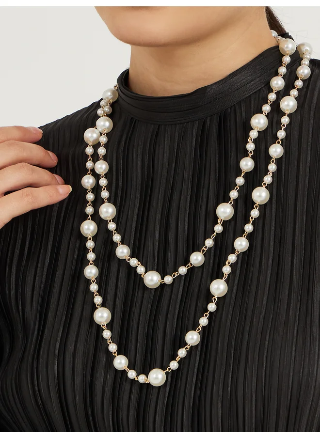 Styli Styli Faux Pearl Long Necklace