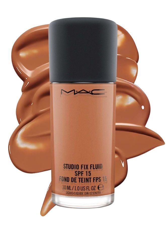 MAC Cosmetics MAC Studio Fix Fluid SPF 15 Foundation NW45 – 24HR Long-Wear, Matte Finish, Oil Control, Medium-to-Full Coverage - Image 1