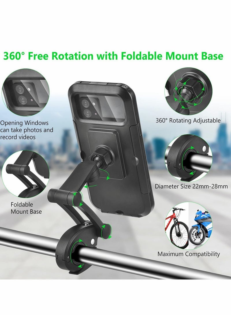 Excefore Bike Phone Mount, 360° Adjustable Universal Waterproof Motorcycle Phone Mount Bike Phone Holder with TPU Touch-Screen Extensible - Image 3