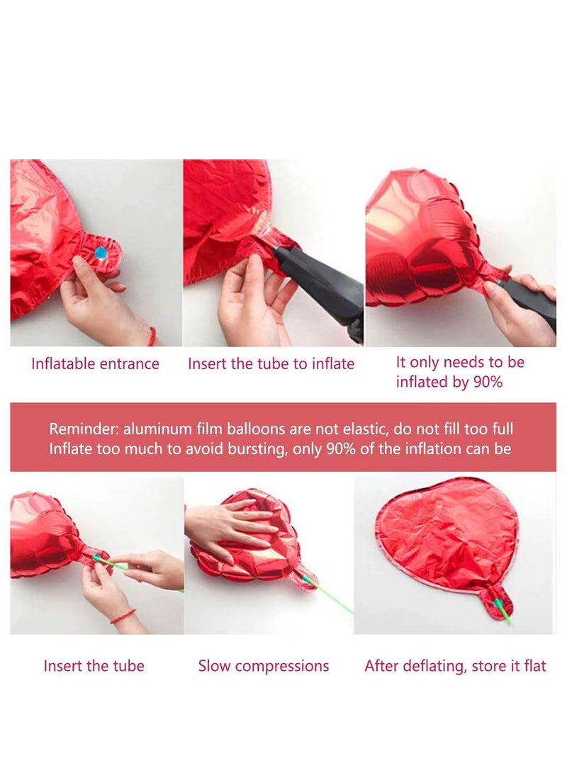 18inch Red Heart Shape Foil Balloons 10pcs Love Decoration - Image 5